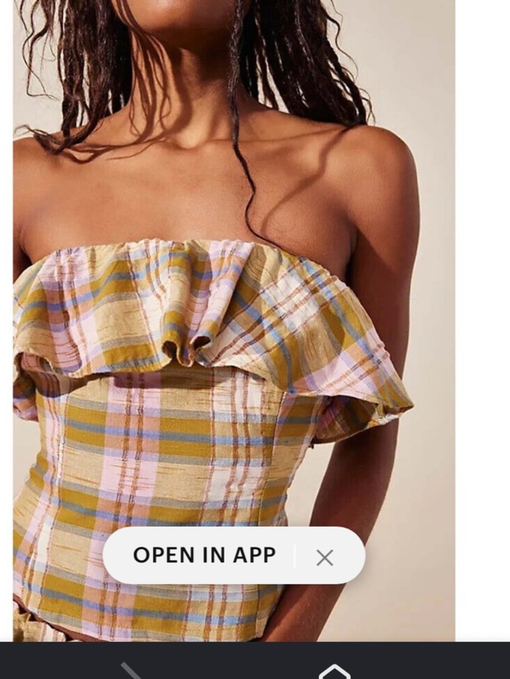 Free People Endless Summer Whitely Tube Blouse Plaid NWT large - Picture 6 of 11